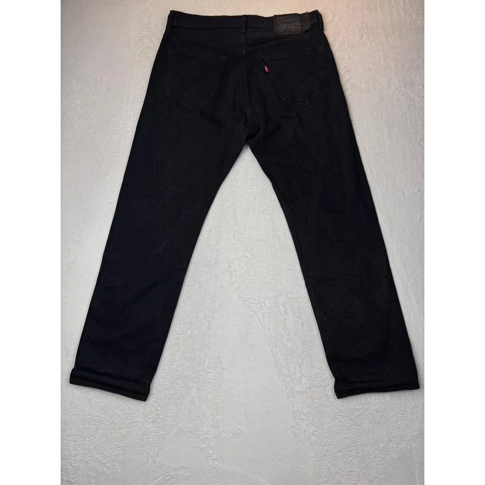 Levis 501 Mens 34x32 Y2K Style Jeans Faded Fuzzy Black Wash Skater Fit Denim